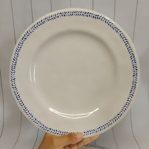 2 Pier 1 Blue and White Leaf Trim Plates